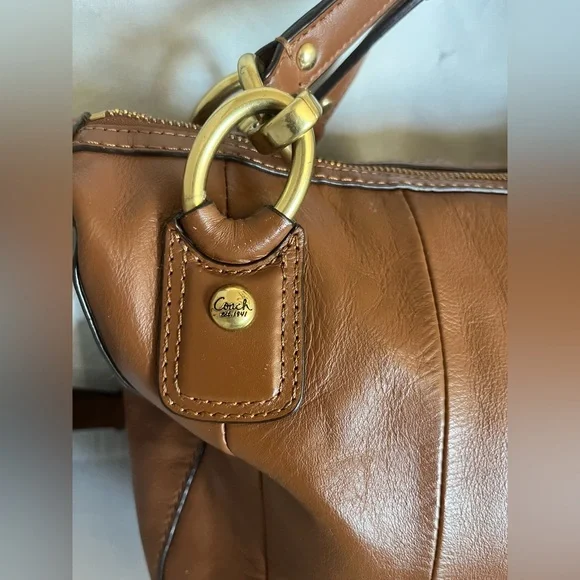 Coach Brown Woven Leather Shoulder Bag - Picture 6 of 14